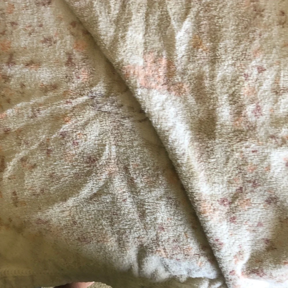 Plush Cream Floral Terry towel